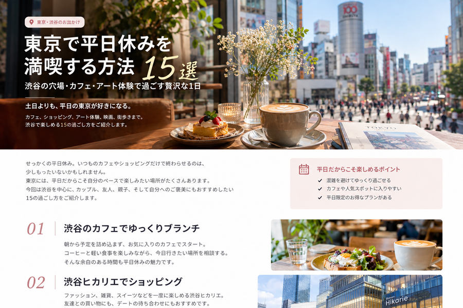 土日よりも、平日の東京が好きになる。