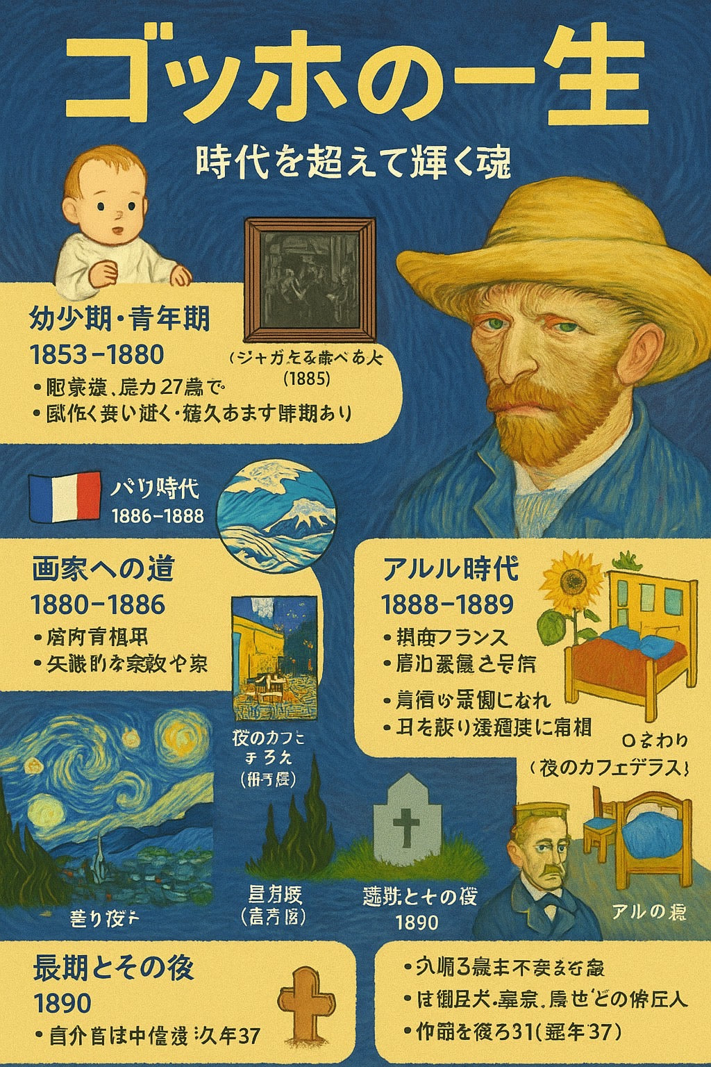 【ゴッホに魅せられて】アートアンドカフェで楽しむ“印象派アート体験”｜初心者でも失敗しない描き方と魅力の秘密