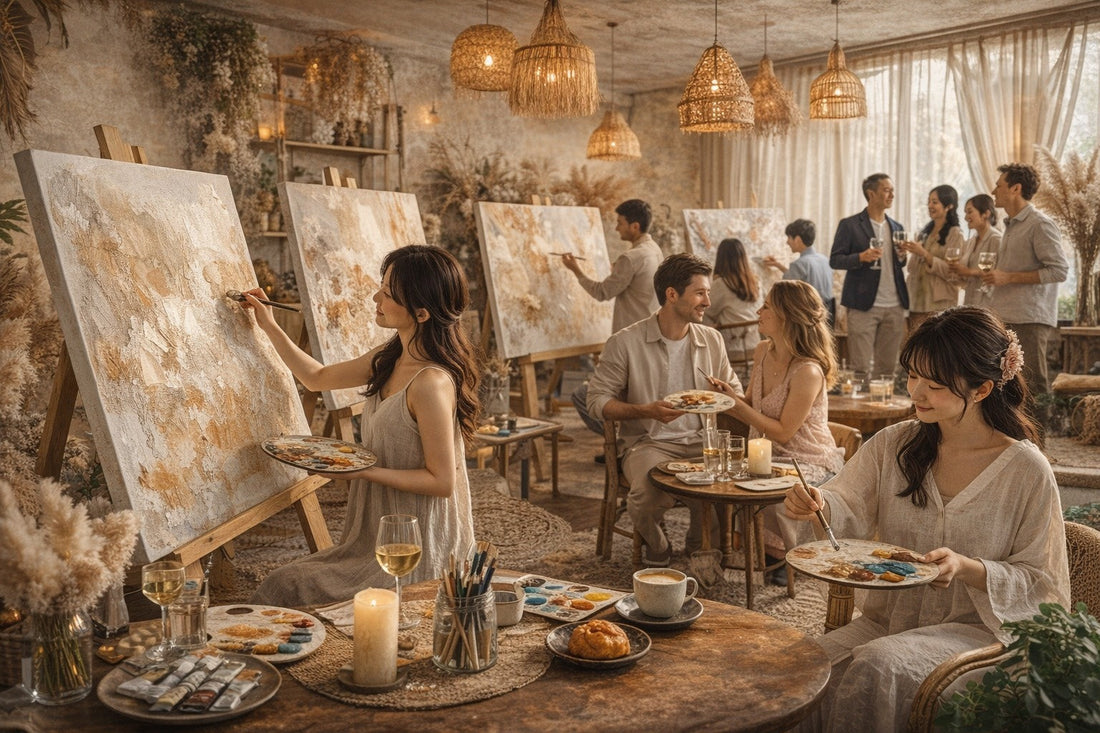 アートアンドカフェ新商品  大型キャンバスシリーズ｜ボーホーアート プレミアム体験  プライベートプラン・団体予約が選ばれる理由