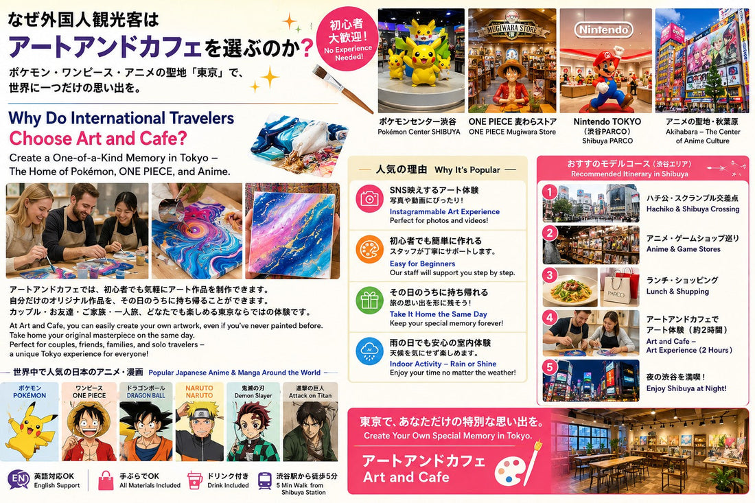 なぜ外国人観光客はアートアンドカフェを選ぶのか？    ポケモン・ワンピース・アニメの聖地「東京」で、世界に一つだけの思い出を。