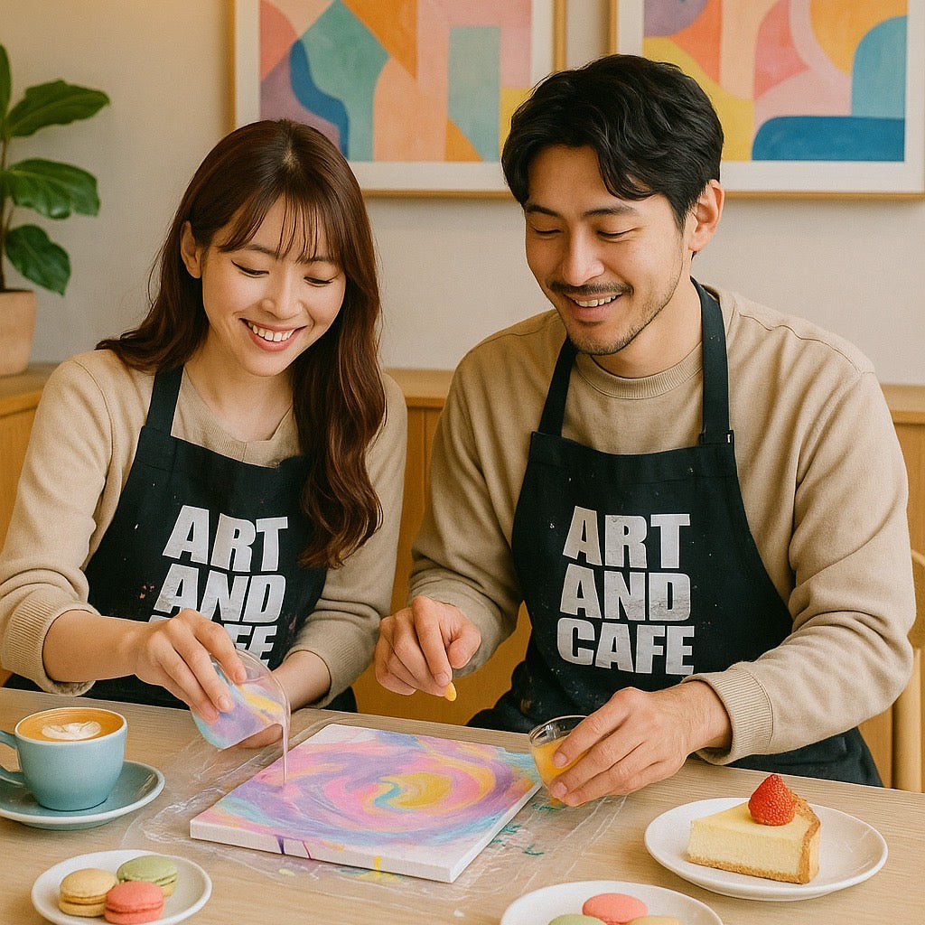 【青山　平日　キャンペーン】ペインティングナイフで描く新体験！テクスチャーアート　お得なカップル・デートプラン（2名様分）