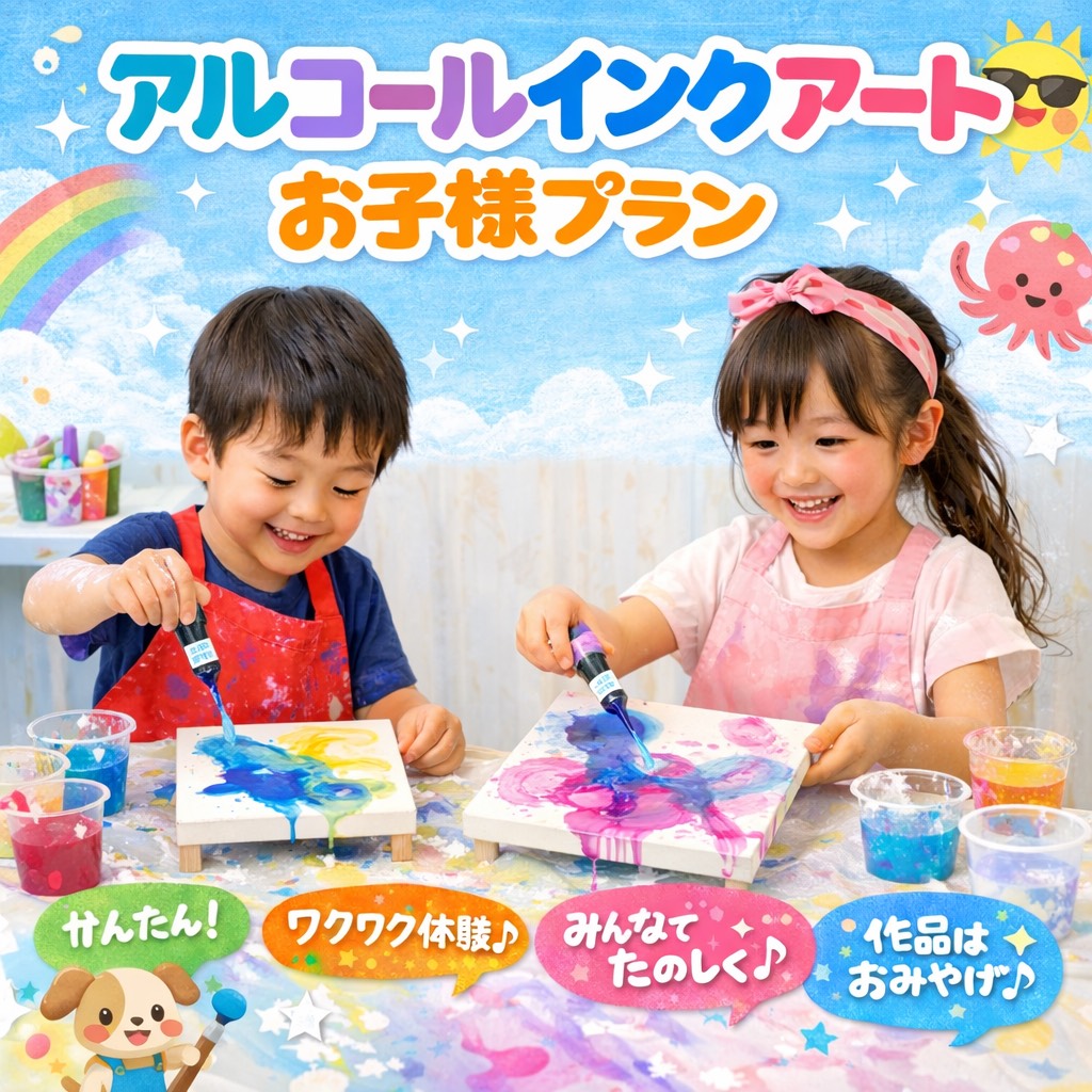 事前予約開始!!【大阪　土日祝】ゴールド・シルバー・アルコールインクアート　お得なお子様プラン（小学生まで）