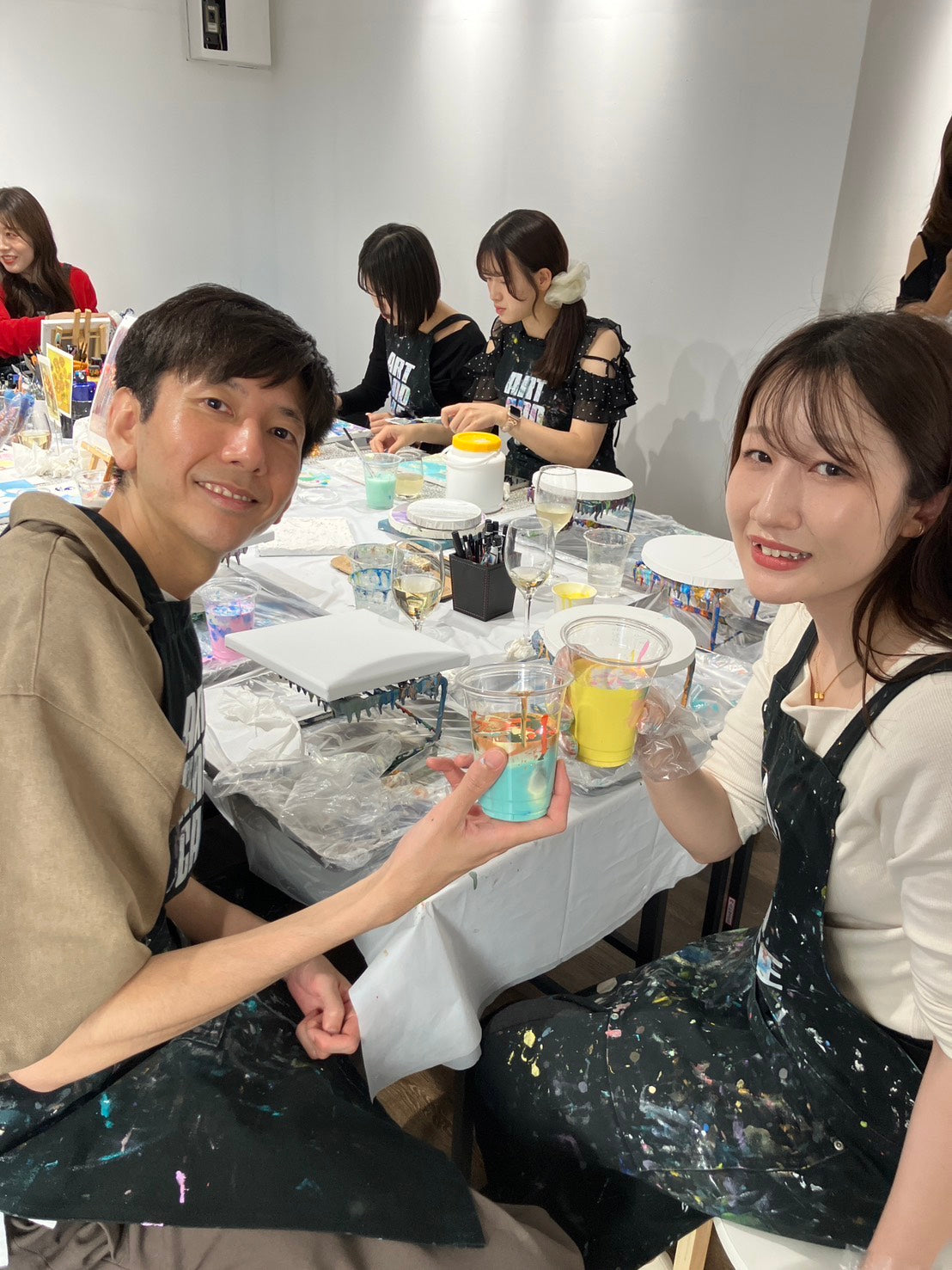 [Aoyama Weekend and Holiday Campaign] Tarashikomi, Fluid, Poring Art Great Value Couple Date Plan (for 2 people)