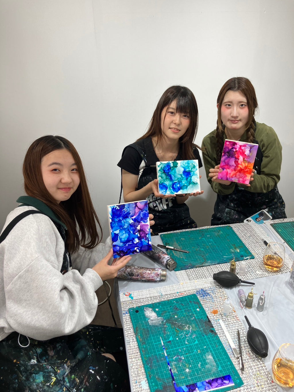 【平日】ゴールド・シルバー・アルコールインクアート