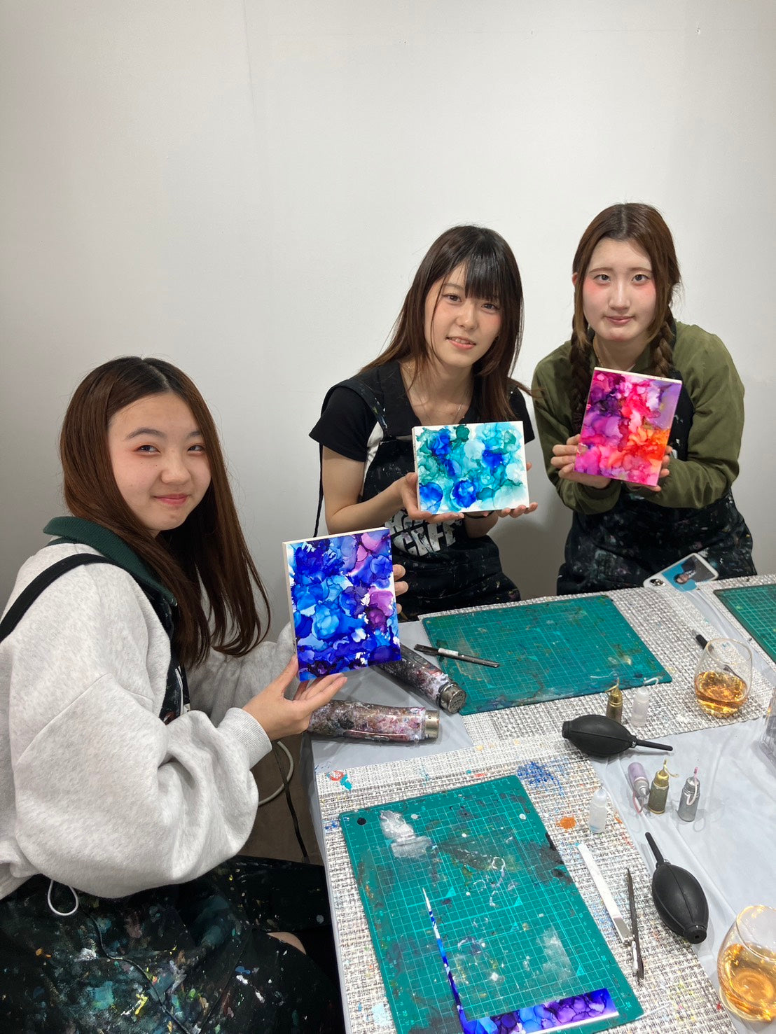 【平日】ゴールド・シルバー・アルコールインクアート