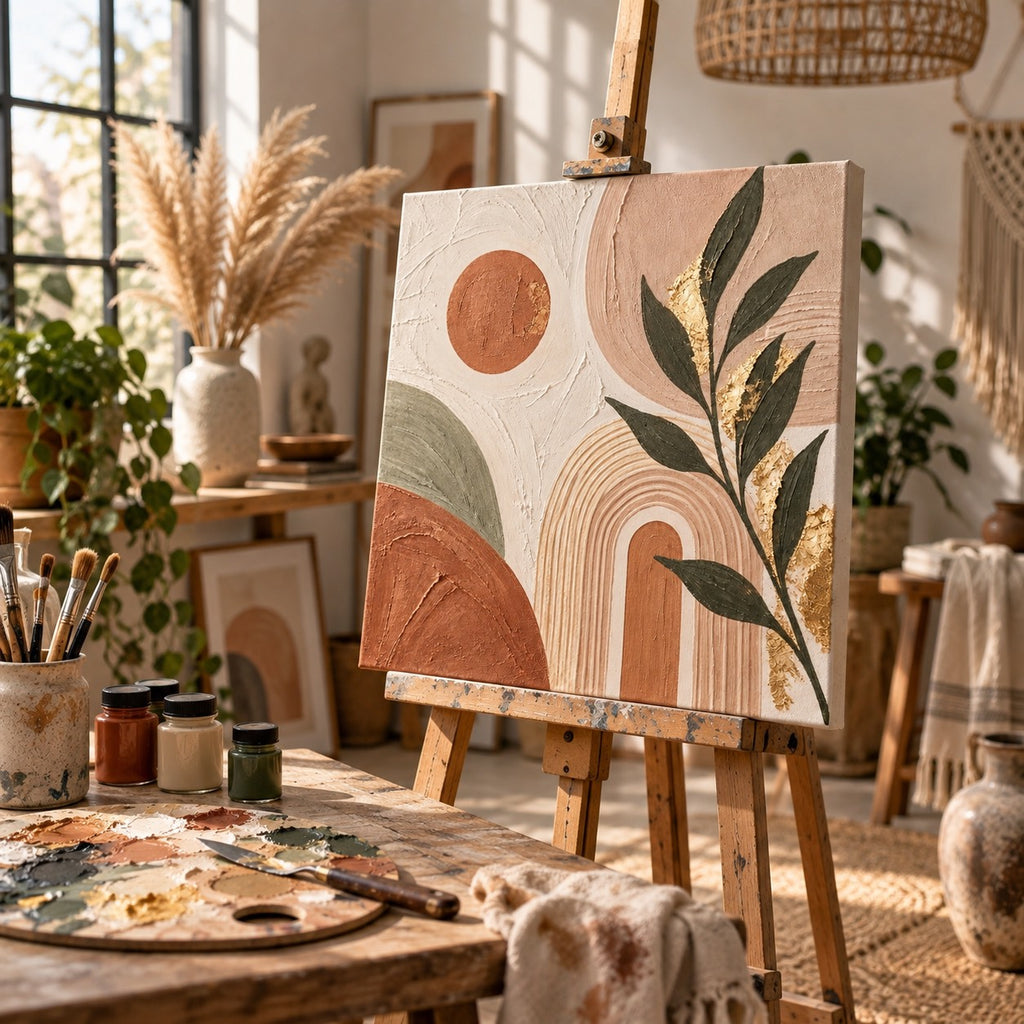 【平日　1,000円OFF】ボーホーアート体験 東京・渋谷｜Boho Art・インテリアアート制作｜ART AND CAFE
