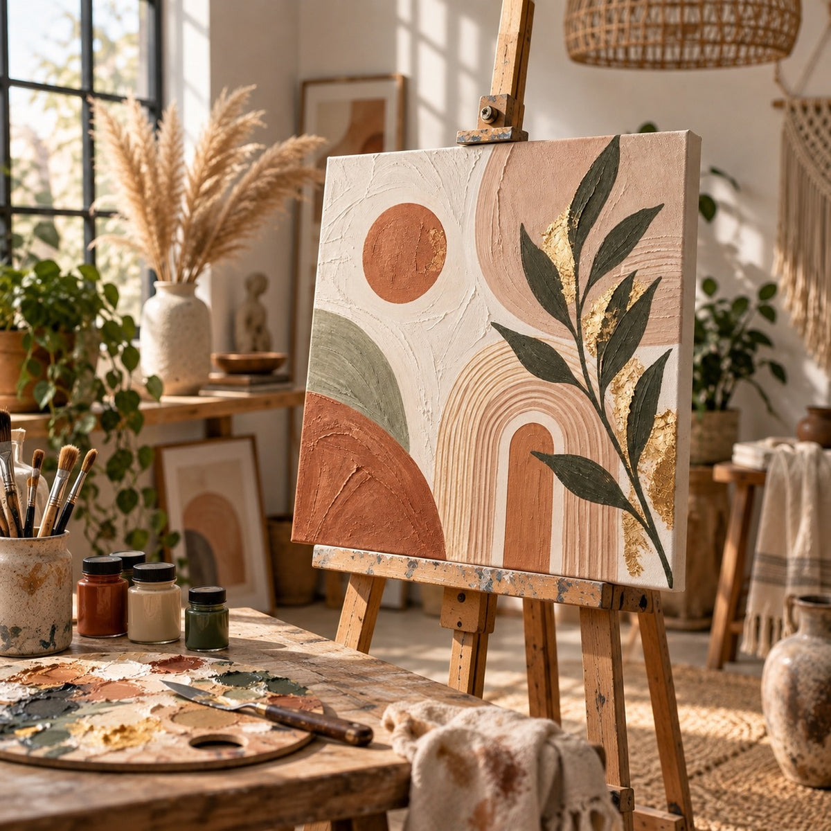 【土日祝】ボーホーアート体験 東京・渋谷｜Boho Art・インテリアアート制作｜ART AND CAFE