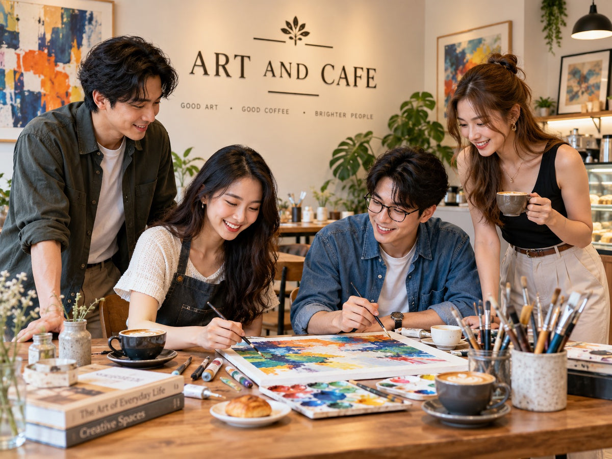 ※4名様専用【土日祝】4名グループアート体験 東京・渋谷｜友達・女子会・家族に｜ART AND CAFE